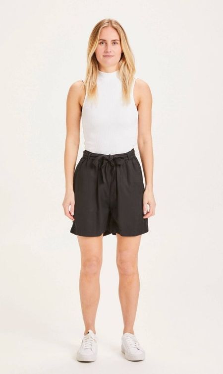 Short noir paper bag en tencel - tulip