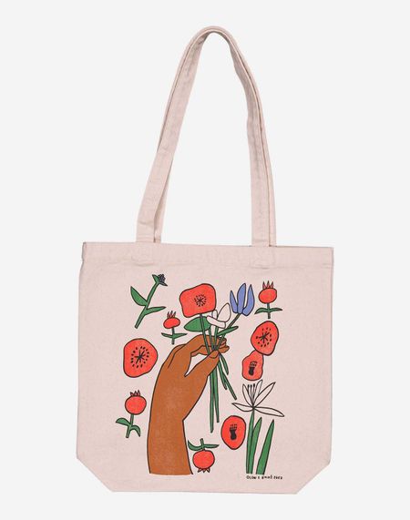 Sac cabas en coton biologique | blanc "tote bag toto poppies"