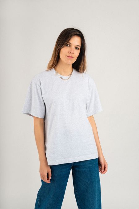 T-shirt oversize en coton bio | gris "women oversized t-shirt snow melange"