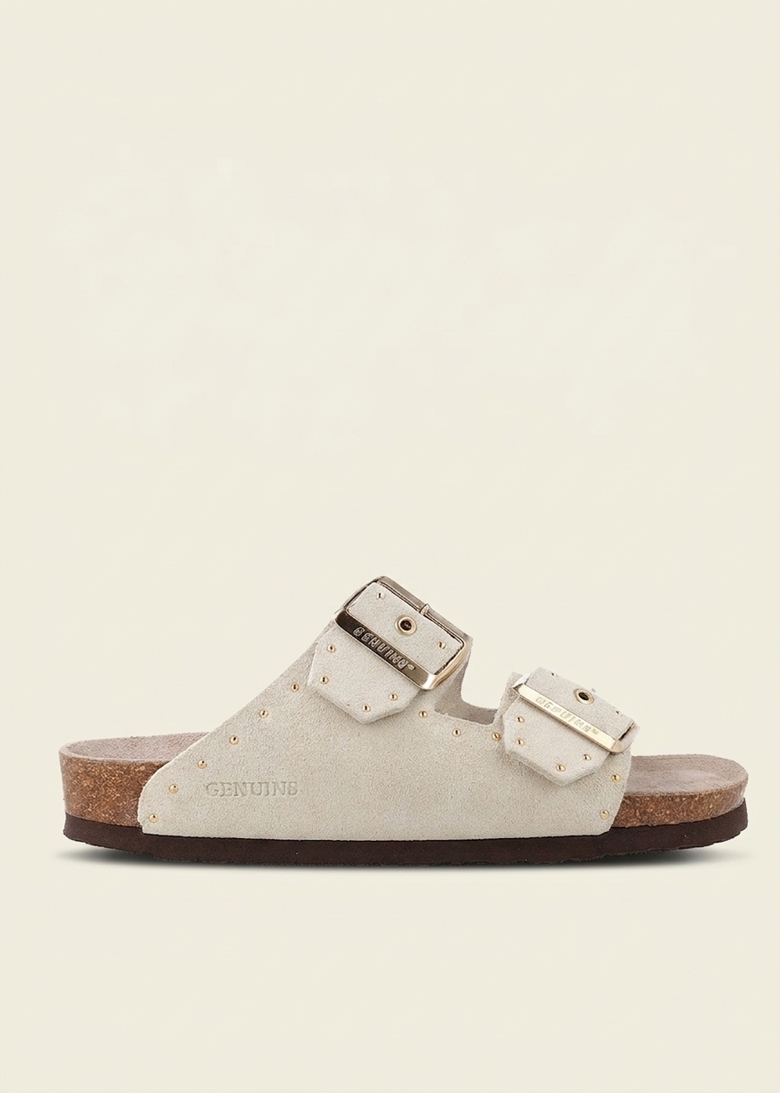 Sandales off white en cuir certifié | blanc "honolulu lead velour off white", Genuins, photo 1