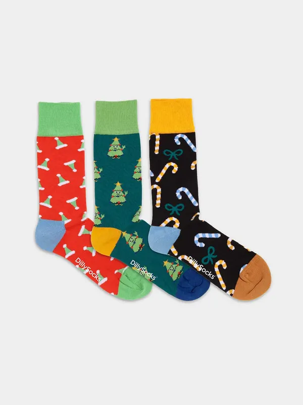 Pack 3 paires de chaussettes en coton bio | multicolore "xmas essentials  - multicolor", Dilly socks