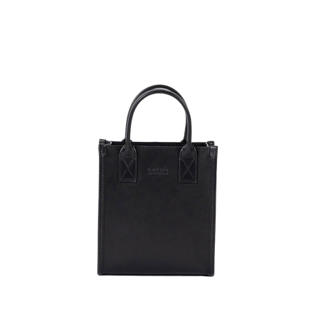 Sac à main en bandoulière en cuir certifié | noir "jackie mini black classic leather"
