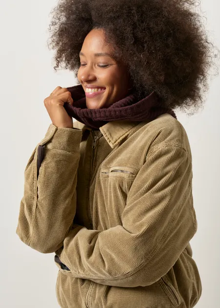 Veste doublée en velours coton bio | camel "Padded cord iconic å jacket", Armedangels, photo 2