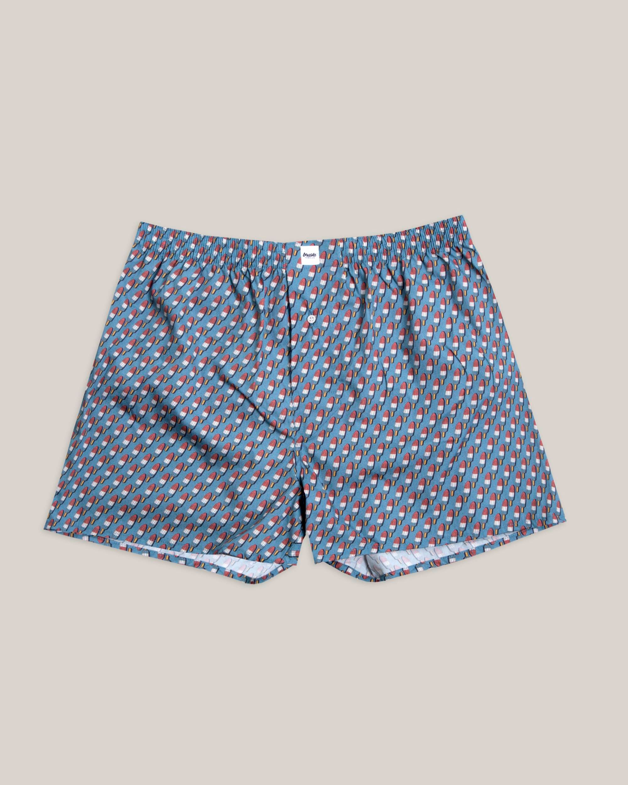 Caleçon bleu à motifs en viscose ecovero - gelati blue, Brava Fabrics, photo 1