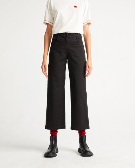 Pantalon large noir en coton biologique - elephant pants black