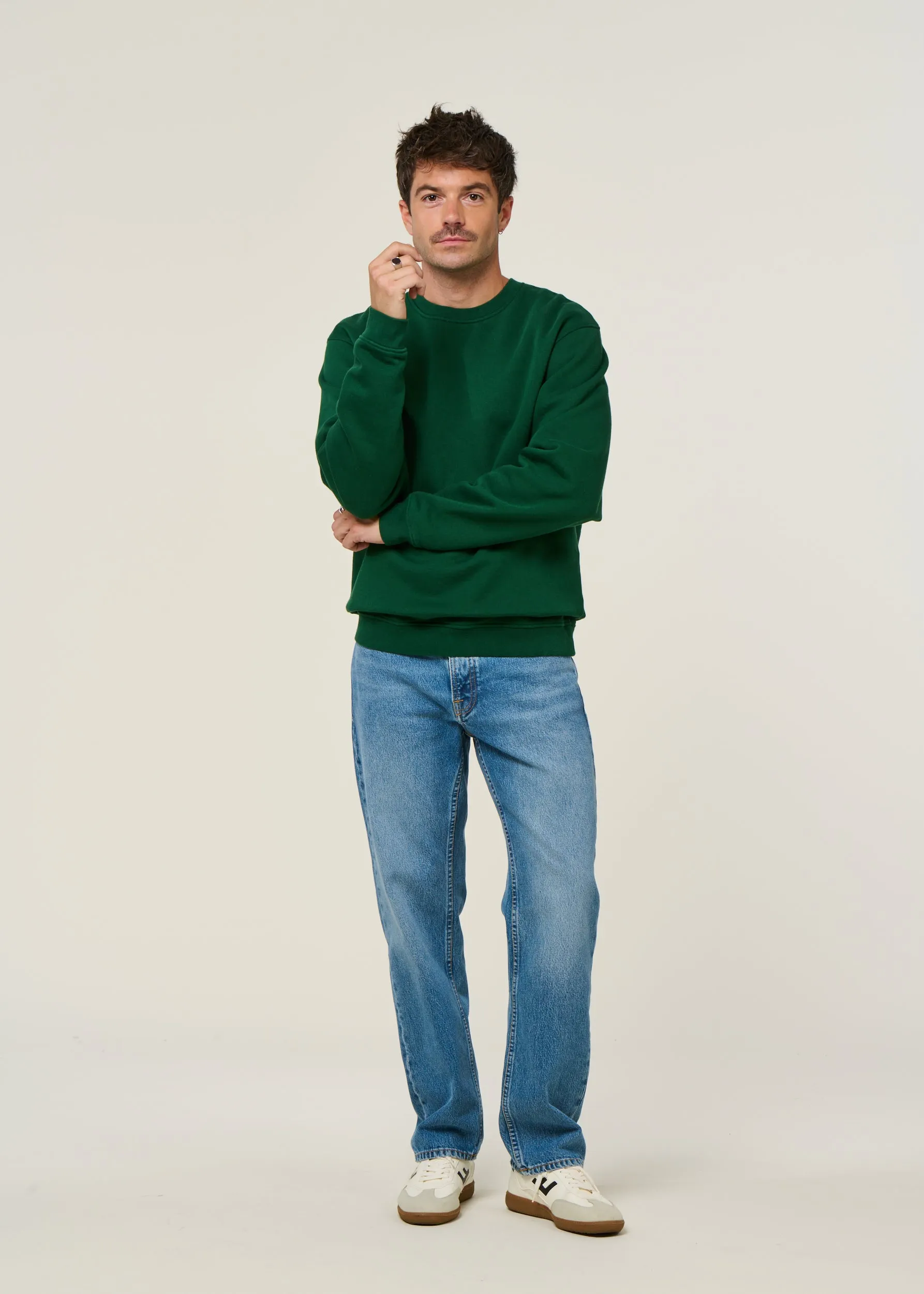 Sweat oversize en coton bio | vert forêt, WeDressFair, photo 4