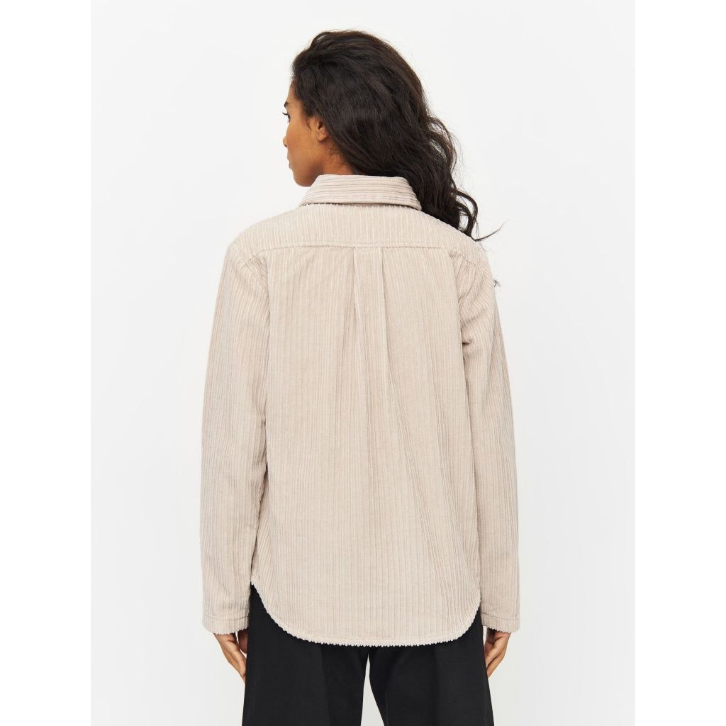 Surchemise velours en coton bio | beige "corduroy overshirt light feather gray", Knowledge Cotton Apparel, photo 3