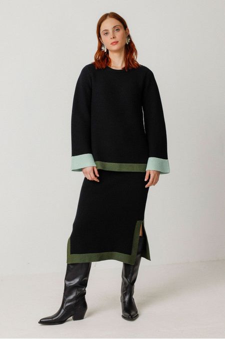 Pull en coton biologique | noir "suéter lihuri black"