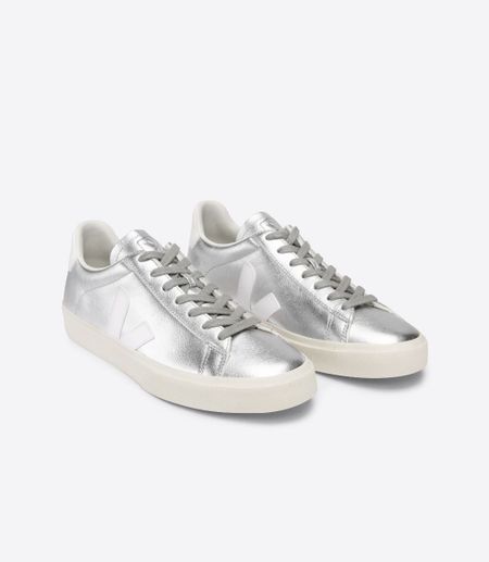 Baskets en cuir chromefree | argenté "campo silver white" - Veja