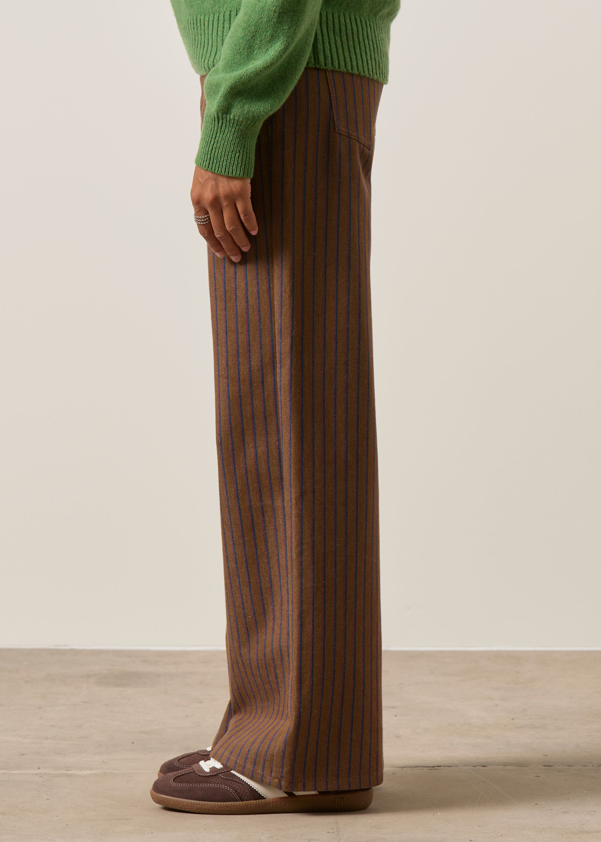 Lockere Hose aus Bio-Baumwolle | Braun "Albin stripes kettan pants - multicolor", Thinking Mu, Foto 4