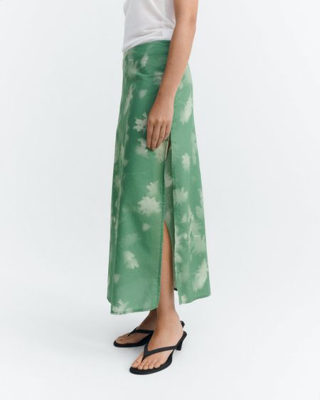 Jupe longue en coton bio et lyocell | vert "tipia kora skirt" - Thinking Mu