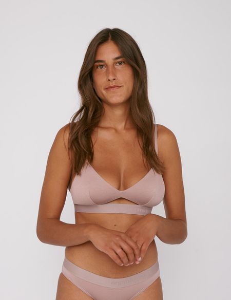 Bralette triangle en tencel | rose "soft touch bralette dusty rose" - Organic Basics