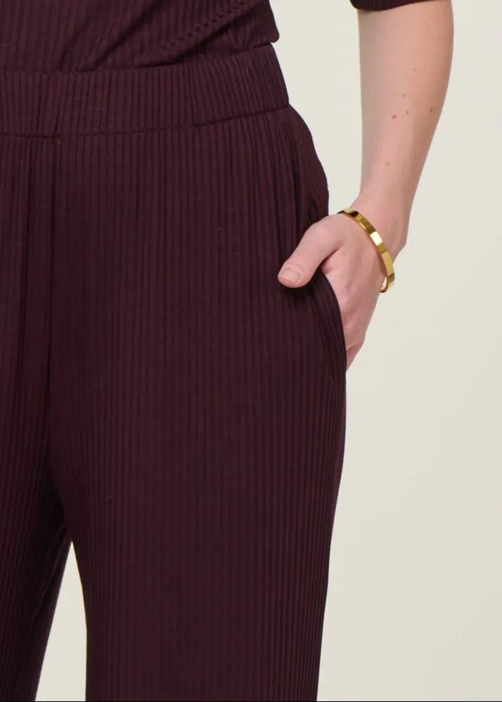 Pantalon ample fluide en tencel | aubergine "smilla - cherry lacquer", Jan'n June, photo 3