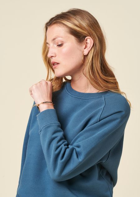 Sweat en coton bio | bleu pétrole - WeDressFair