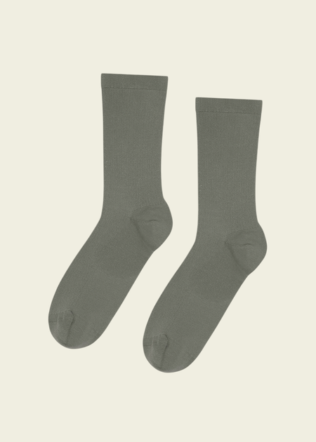 Chaussettes hautes en coton bio | kaki "dusty olive"