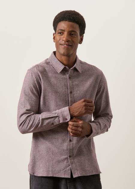 Chemise flanelle en coton bio | violet  "flannel shirt - fig" - Knowledge Cotton Apparel