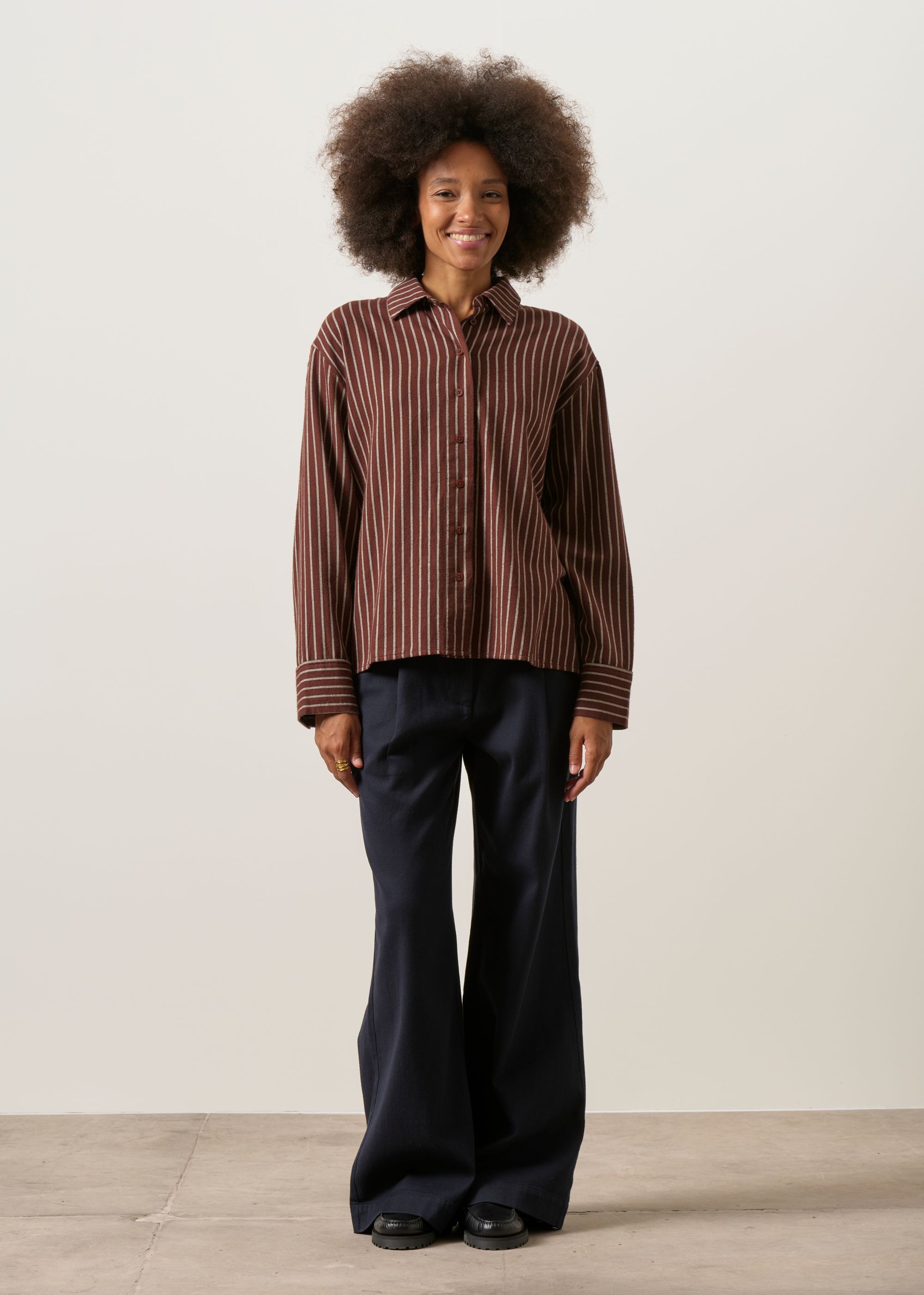 Flanellhemd aus Bio-Baumwolle | Mehrfarbig "O'hara brushed stripes manuela blouse", Thinking Mu, Foto 5