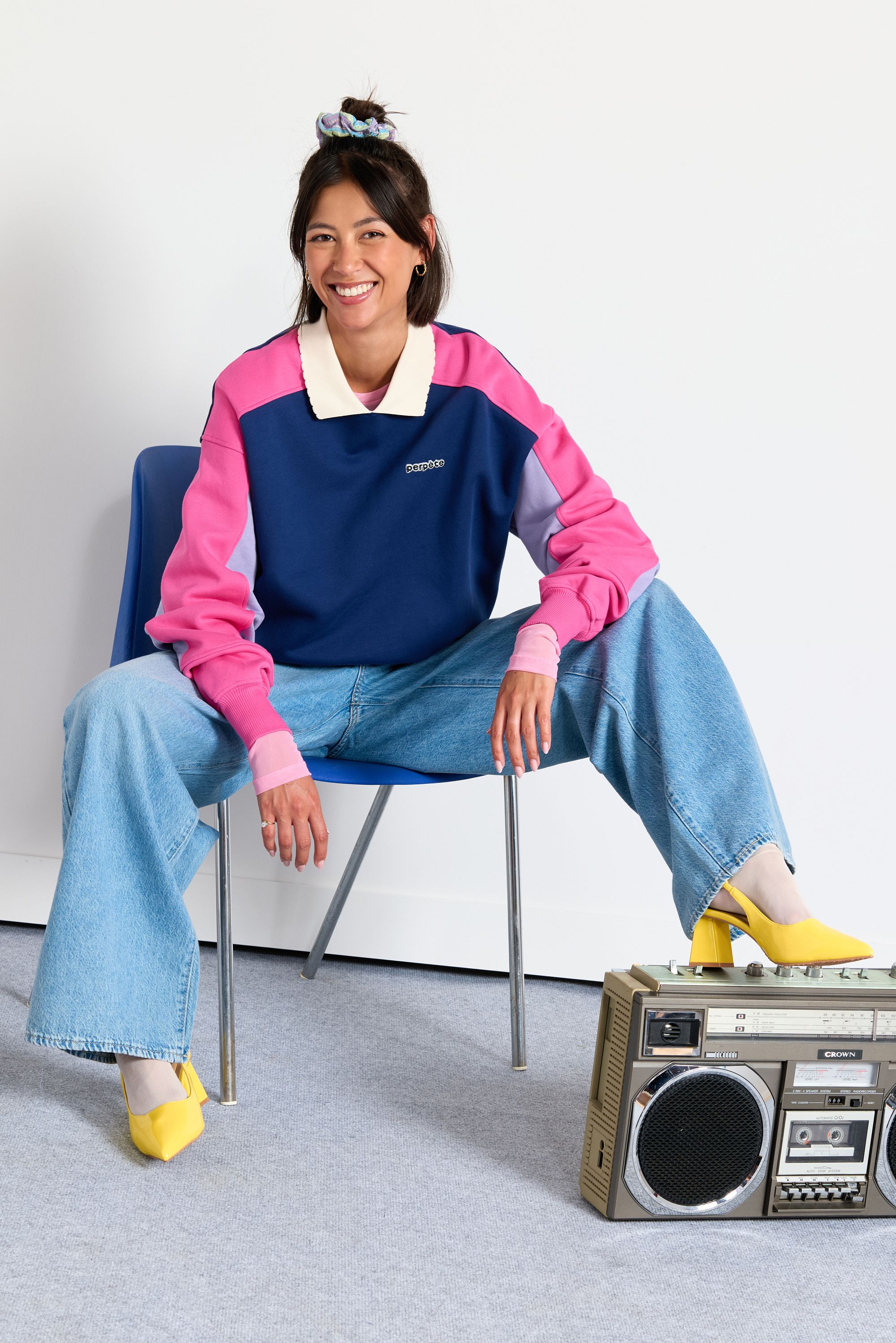 Sweatshirt aus Bio-Baumwolle | mehrfarbig "Mel marine", Perpète, Foto 4