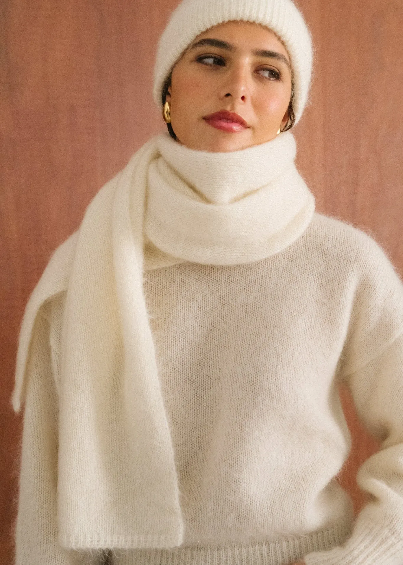 Echarpe en mohair certifié | écru "éléanore", Bonjour Demain, photo 1
