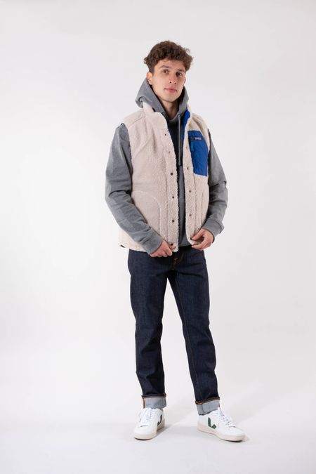 Veste réversible sans manches marine et polaire en recyclé - bivy down