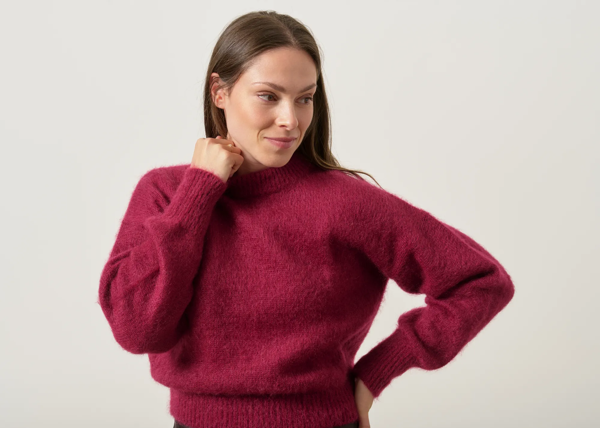 Pull en mohair certifié | aubergine "sérena", WeDressFair, photo 6