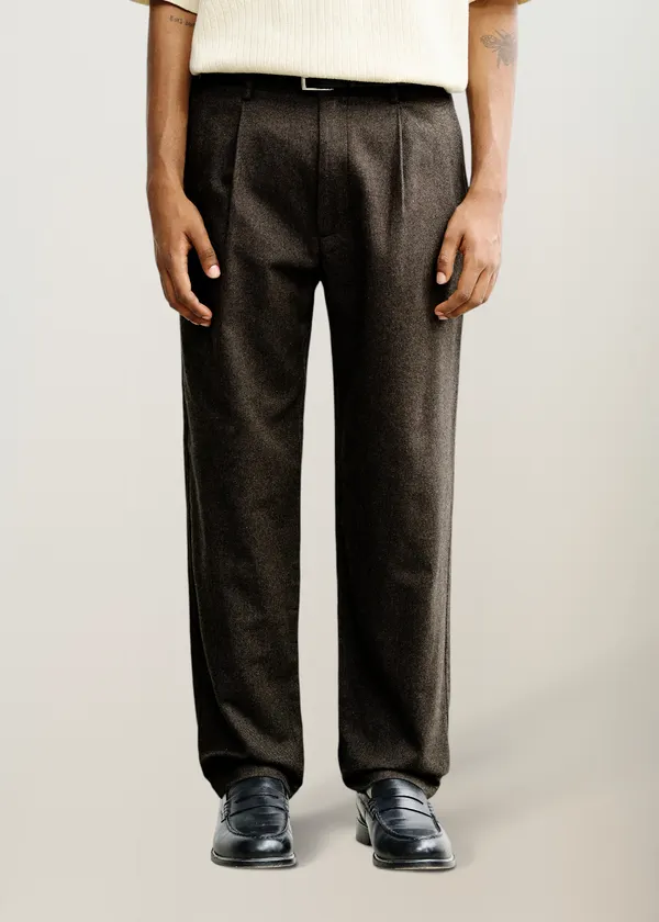  Pantalon flannelle en coton bio | marron "Flannel everyday pant - black brown", Rotholz