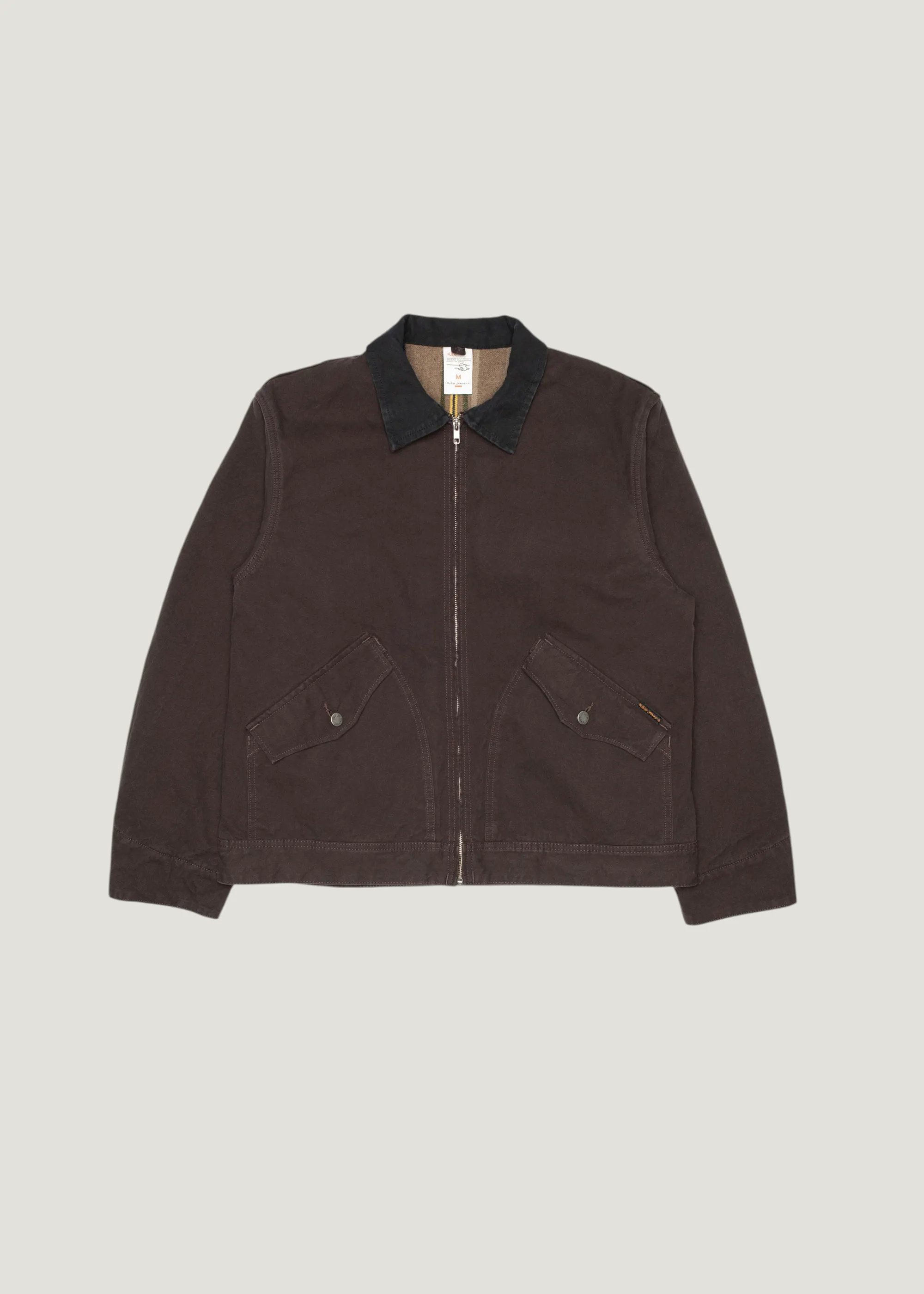 Veste zippée en coton bio | marron "Blake zip jacket duck canvas - dark-brown", Nudie Jeans, photo 1