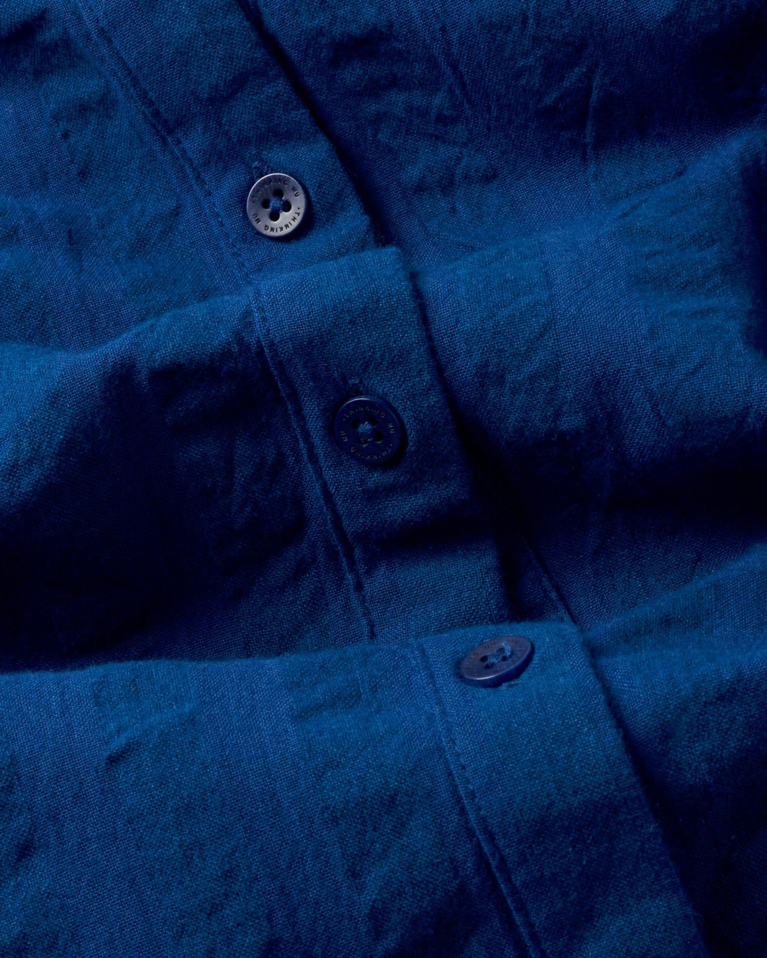 Robe midi ceinturée en coton bio | bleu "navy big seersucker gretel dress", Thinking Mu, photo 5