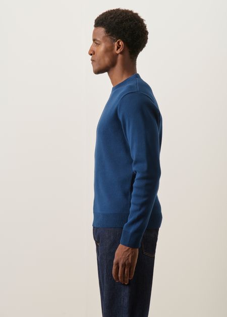 Pull interlock en coton bio |  marine, WeDressFair, photo 5