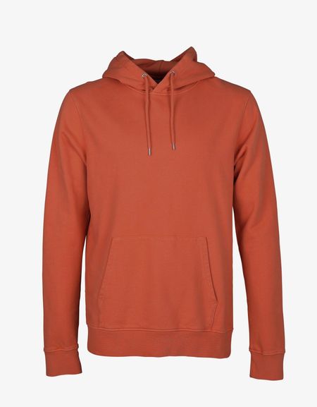 Sweat à capuche en coton bio | orange "dark amber"