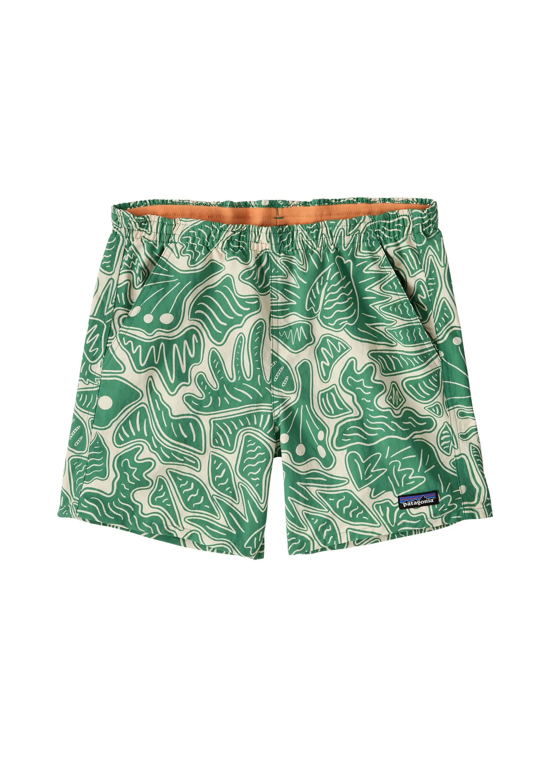 Short en polyester recyclé | vert "w's baggies shorts - 5 in. - bees and flowers: heartleaf green", Patagonia, photo 1