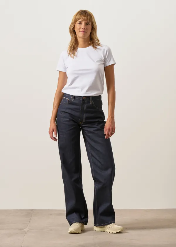 Jean selvedge large en coton bio | bleu "clean eileen dry twilight selvage", Nudie Jeans