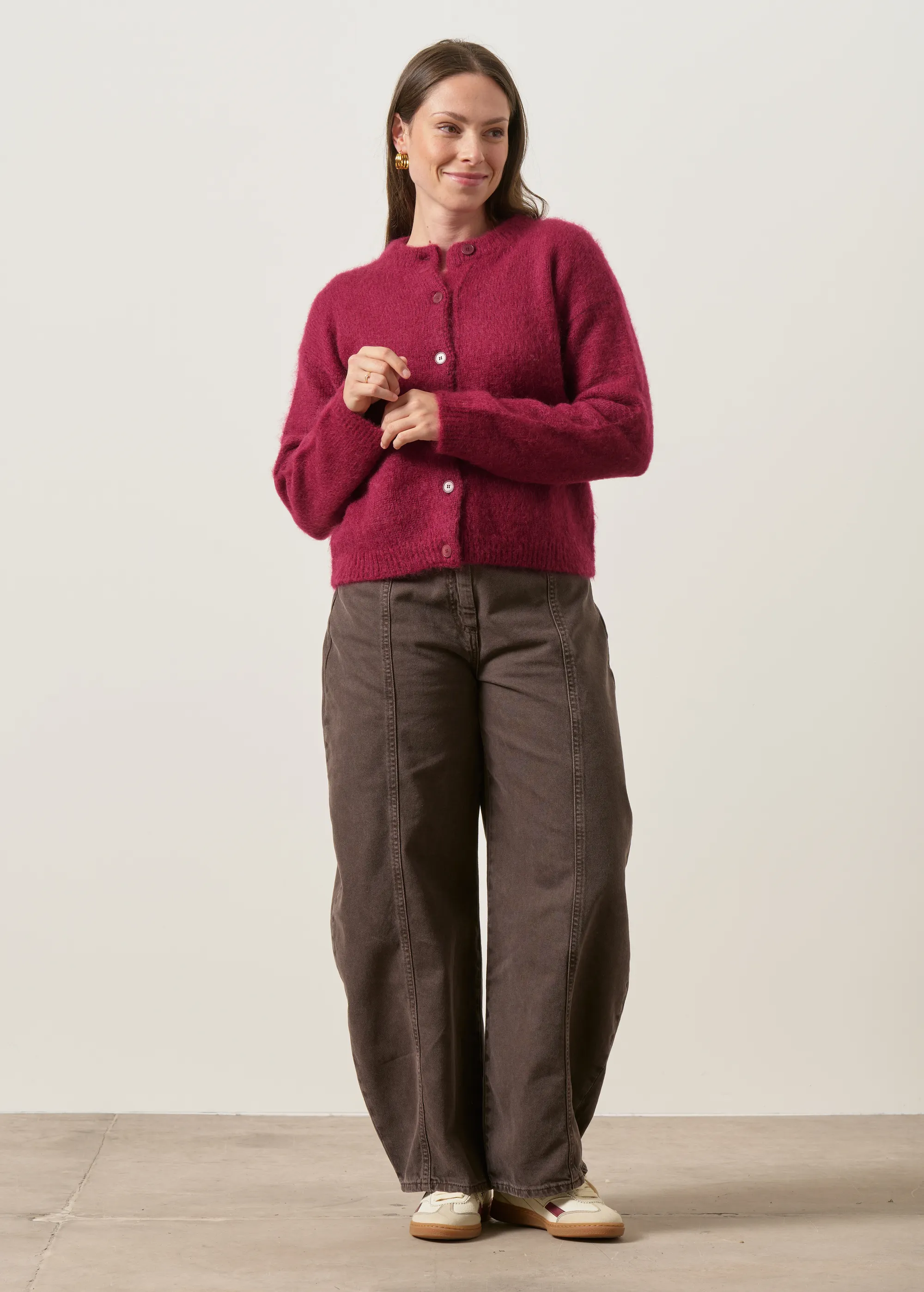 Gilet en mohair certifié | aubergine "moha", WeDressFair, photo 5