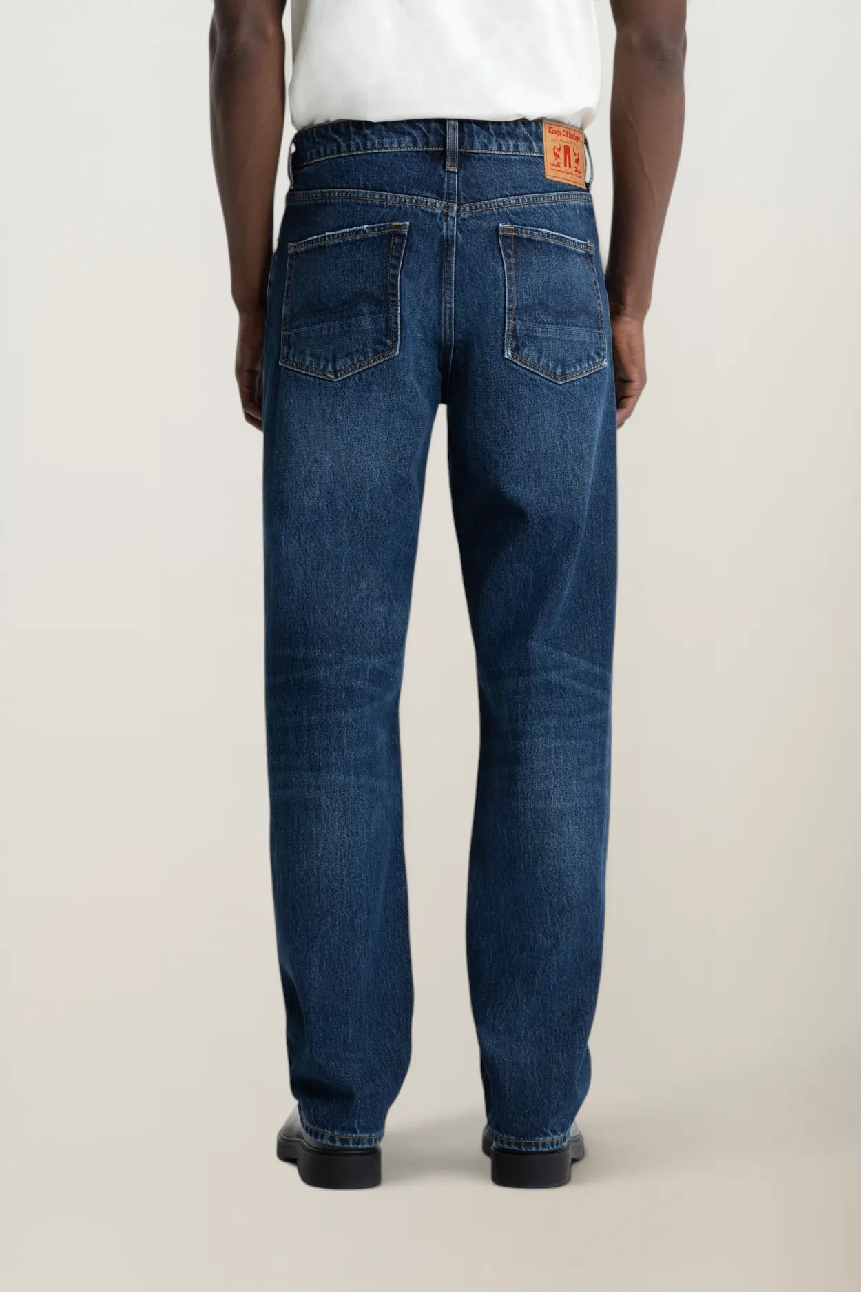 Jean droit large en coton bio | bleu foncé "Roy 15 oz. vintage worn", Kings of Indigo, photo 2