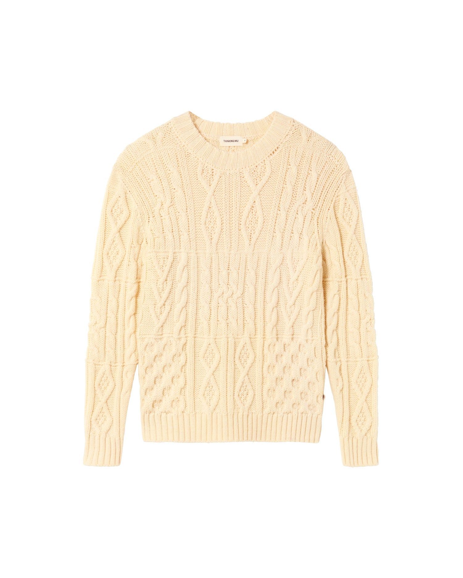 Pullover aus zertifizierter Merinowolle | Beige "ecru rasta knitted sweater - ecru", Thinking Mu, Foto 5