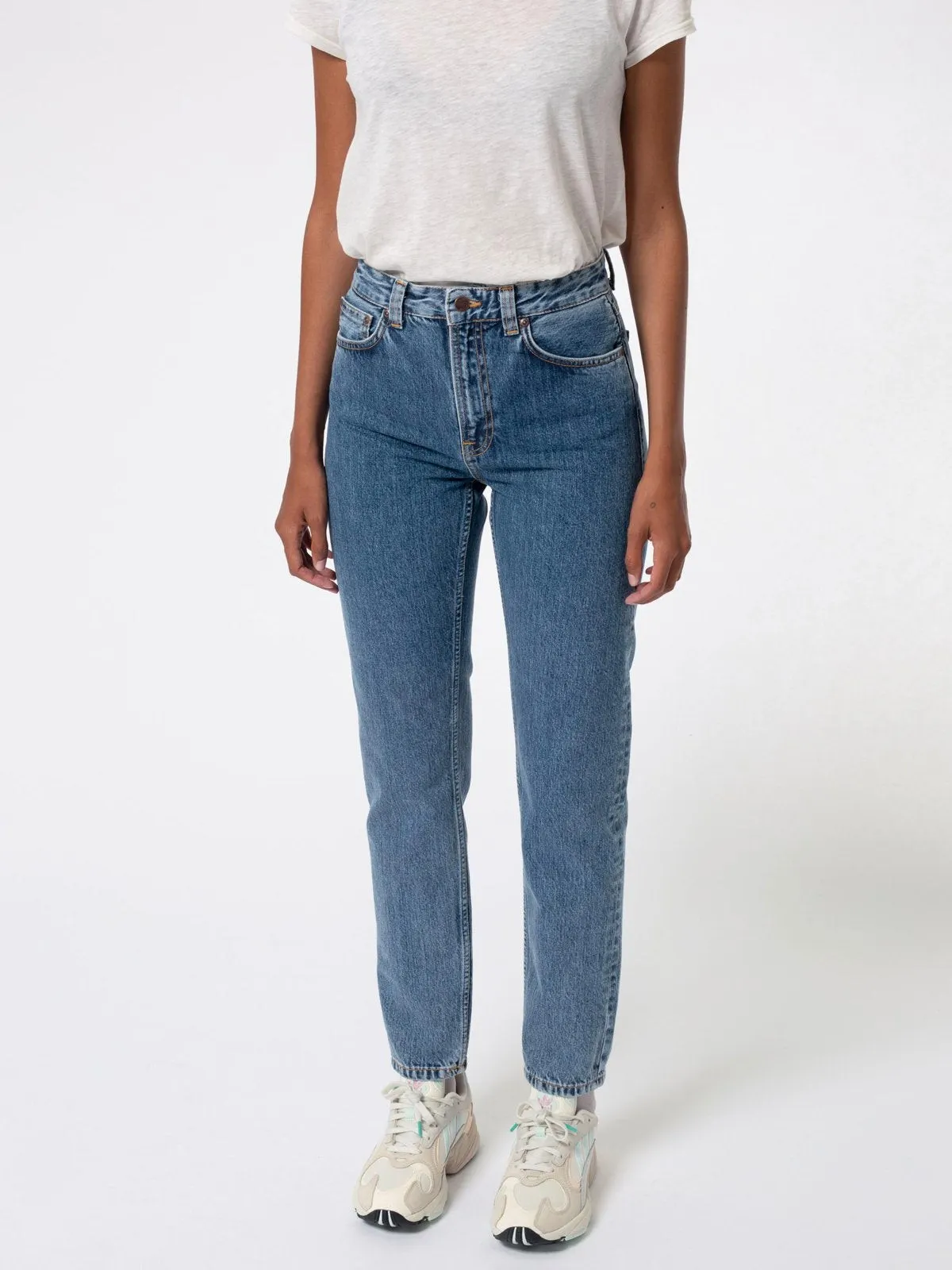 Jean mom bleu clair en coton bio - breezy britt friendly blue, Nudie Jeans, photo 4