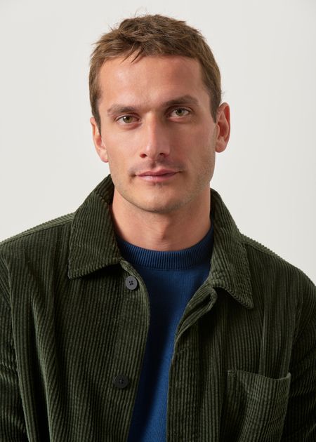 Surchemise velours côtelé en coton bio | vert "corduroy overshirt forrest night" - Knowledge Cotton Apparel