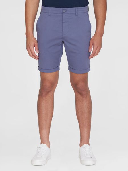Short chino en coton bio | bleu "chino poplin vintage indigo"