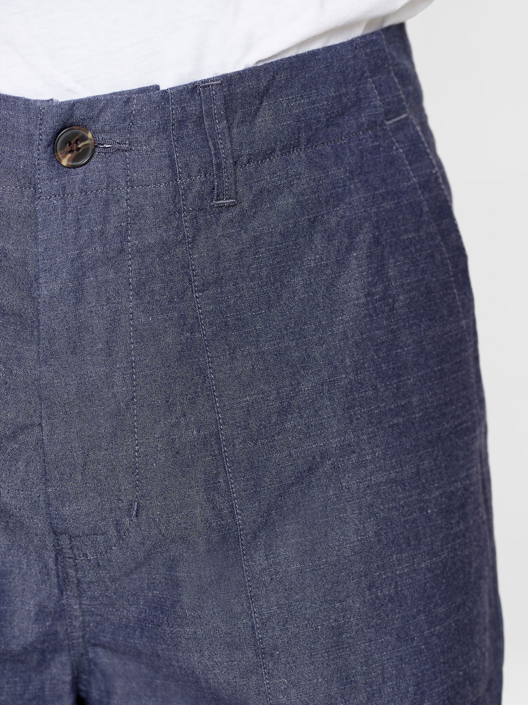 Pantalon léger ample en coton bio | bleu denim "flint wide slub yarn pants night sky", Knowledge Cotton Apparel, photo 4