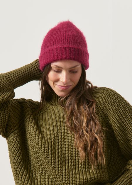Bonnet en mohair certifié | aubergine "nina", WeDressFair, photo 5