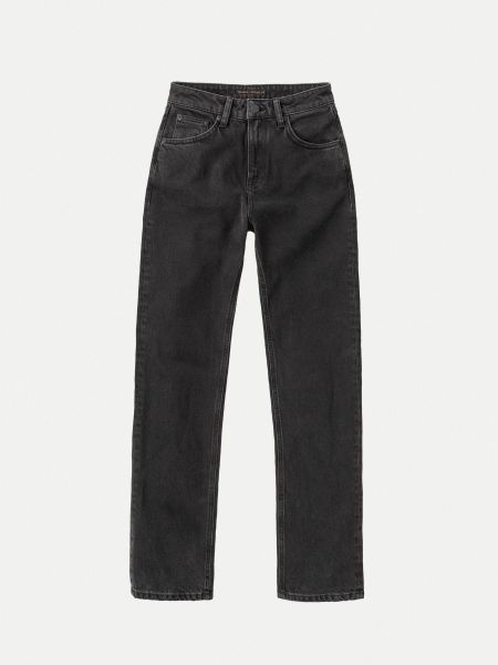 Jean droit noir en coton bio et tencel - straight sally black sand, Nudie Jeans, photo 6