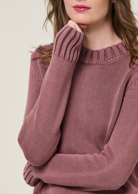 Pull en coton bio | rose "amaliaas gmt dye - dark berry" - Armedangels