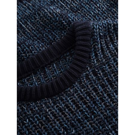 Pull en maille de coton bio | mélange de bleu "multicolored crew neck blue aop", Knowledge Cotton Apparel, photo 3