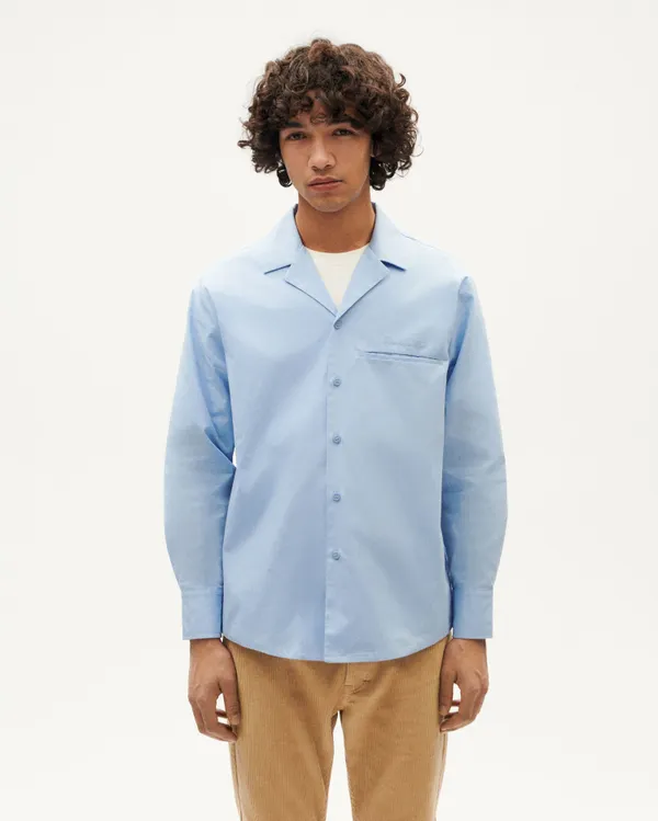 Chemise en coton bio | bleu "sky nascar shirt blue", Thinking Mu