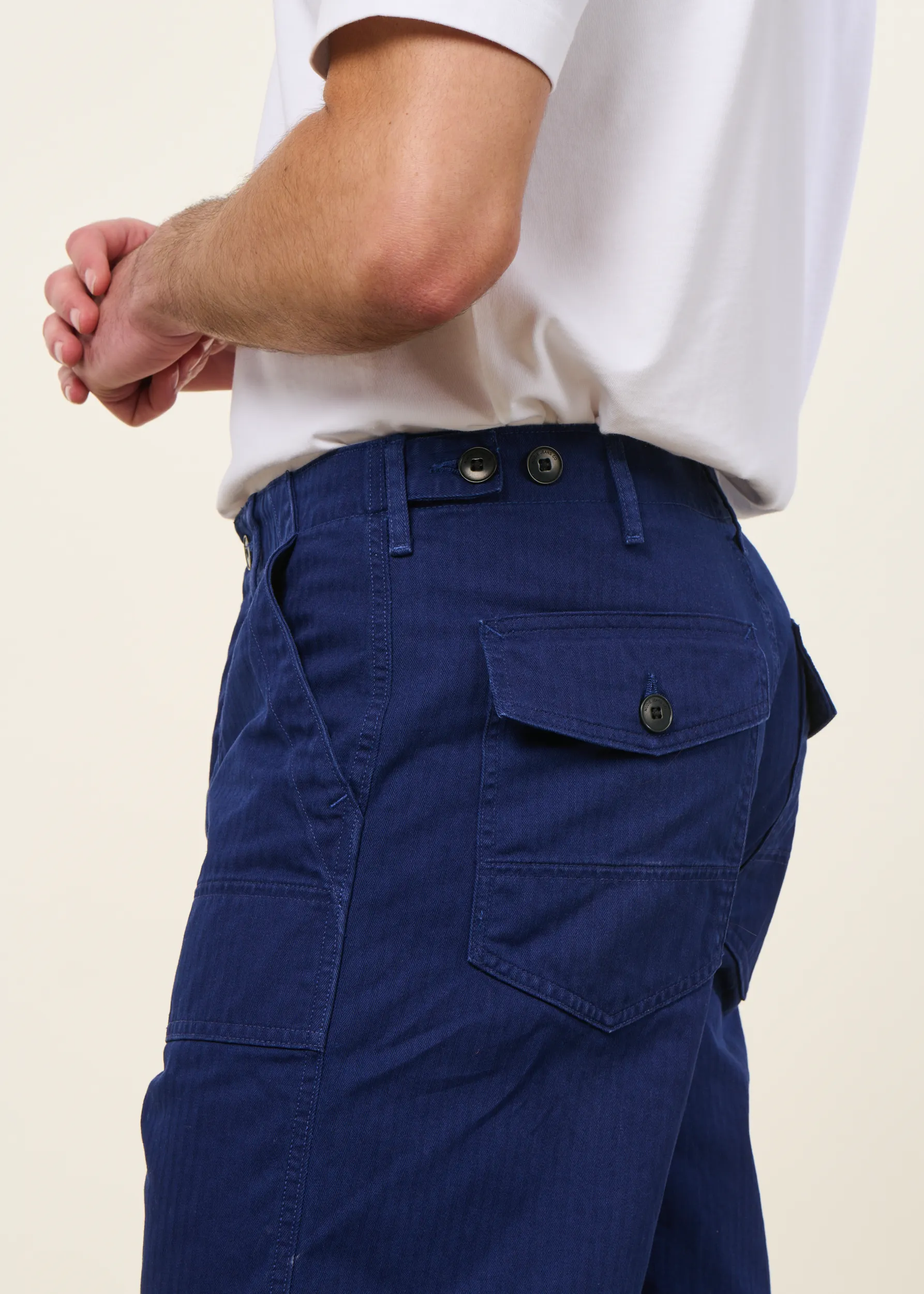 Pantalon large en coton bio | bleu "tuff tony pants deep blue", Nudie Jeans, photo 4
