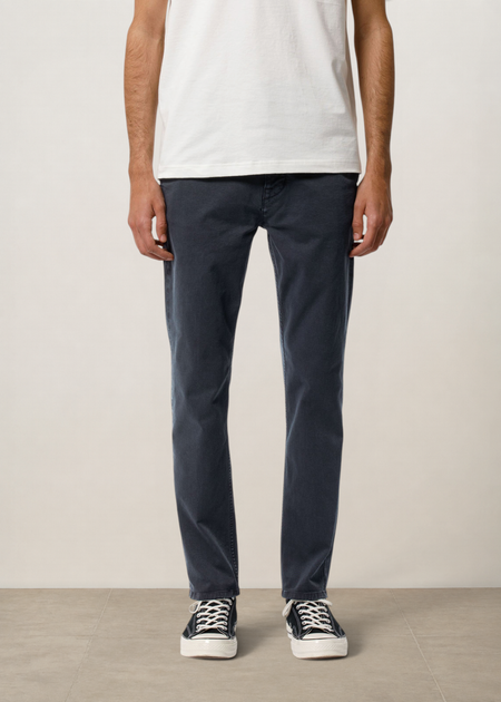 Chino coupe slim en coton biologique | bleu "Easy alvin dark midnight" - Nudie Jeans