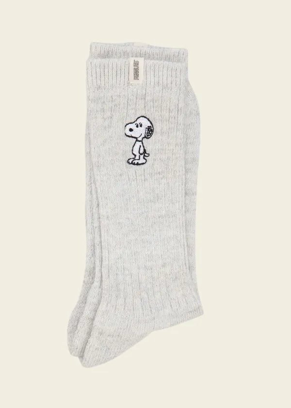 Socken aus Bio-Baumwolle | Grau "peanuts snoopy cream"", Brava Fabrics
