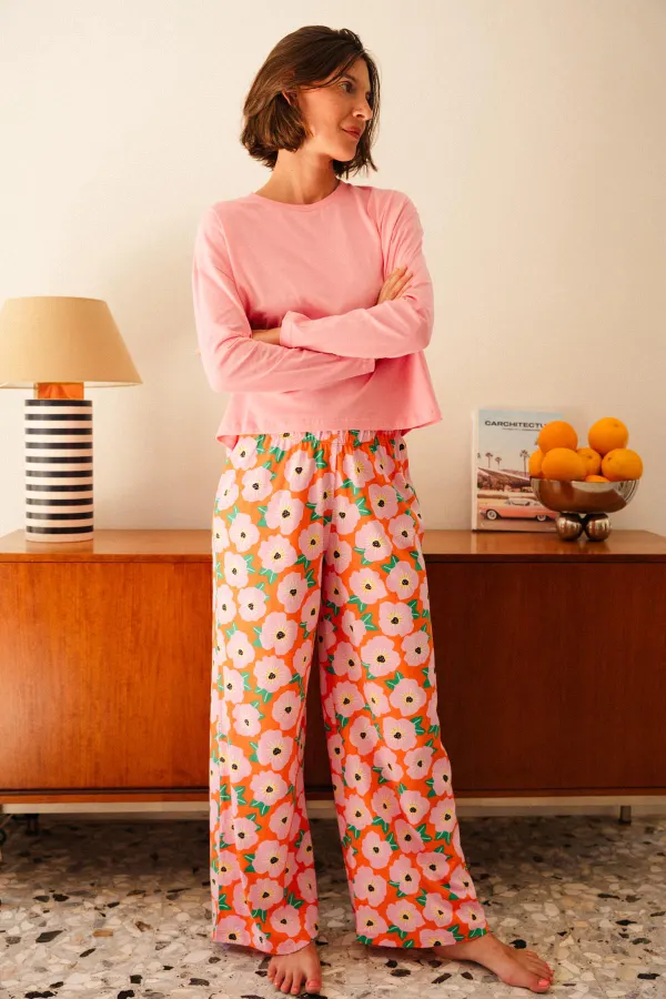 Pyjama manches longues coton bio | bougainvillier orange, We Are Jolies