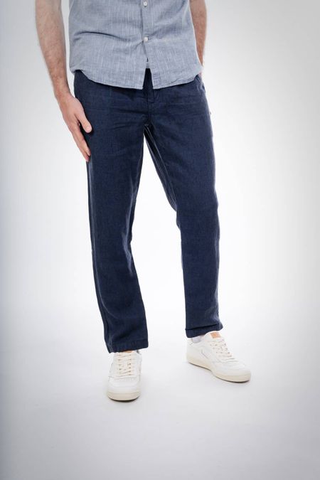 Pantalon ample bleu nuit en lin - birch