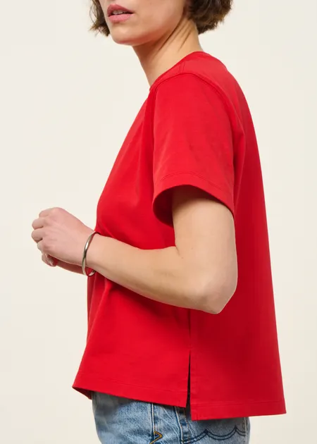 T-shirt boxy en coton bio | rouge, WeDressFair, photo 4